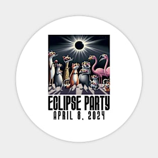 Eclipse 2024 Watch Party Funny Animals - Solar Event, Solar Eclipse April 8 2024, Totality Magnet